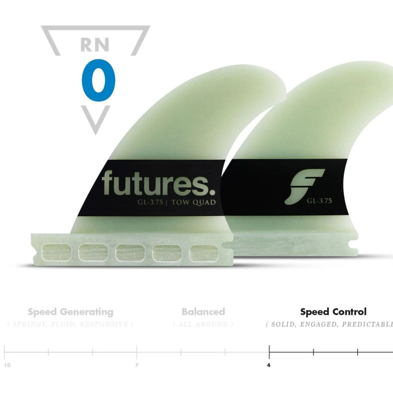 FUTURES Big Wave Gerry Lopez 3.75 G10 Quad Finnen 2 FUTURES Big Wave Gerry Lopez 3.75 G10 Quad Finnen - Image 2